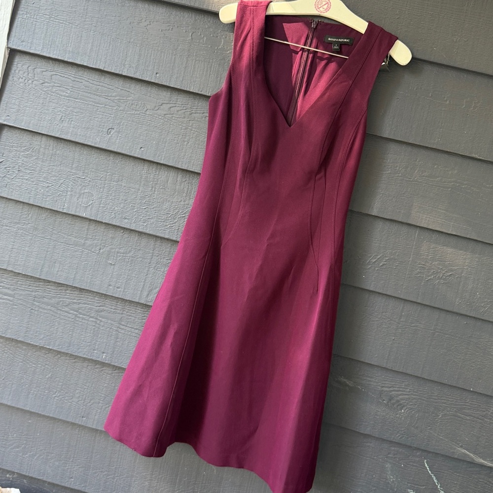 Banana Republic Deep Purple Midi Dress size Womans 2